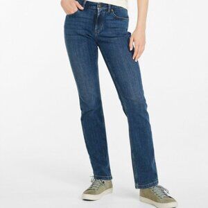LL Bean Bean Flex Straight Leg Favorite Fit Jeans Stretch Womens 14 Light Indigo